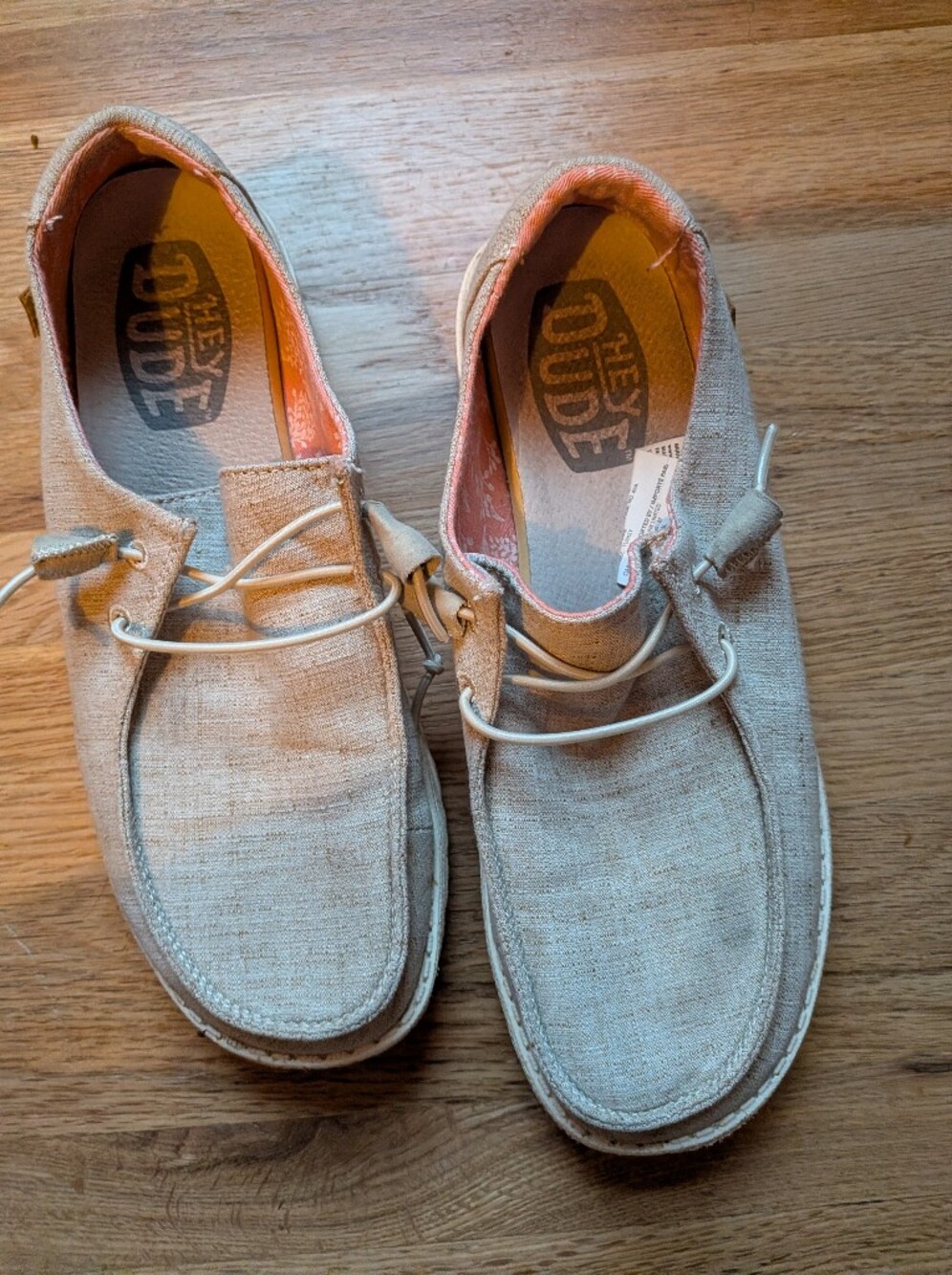 Hey Dudes Womens Linen Casual Shoes in Beige